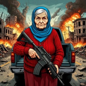 Grandma with Machine Gun